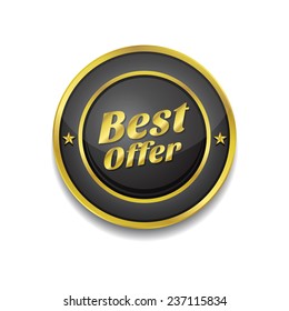Best Offer Gold Vector Icon Button