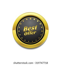 Best Offer Golden Vector Icon Button