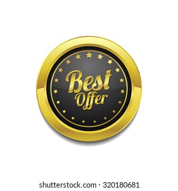 Best Offer Golden Vector Icon Button
