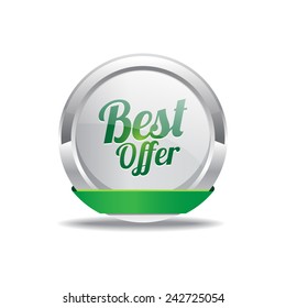 Best Offer Green Vector Icon Button