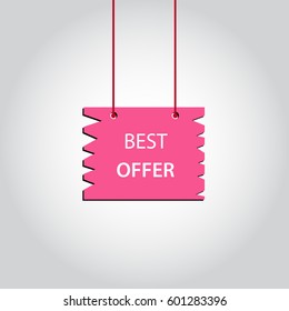Best offer hanging sign label