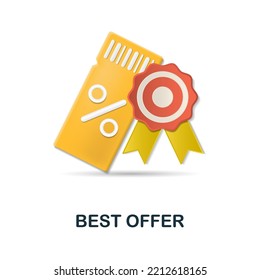 Best Offer icon. 3d illustration from online store collection. Creative Best Offer 3d icon for web design, templates, infographics and more
