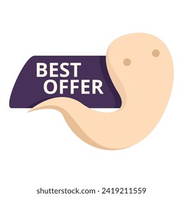 Best offer icon cartoon vector. Party discount. Ghost treat offer
