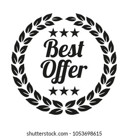 Best offer label on white background. Vector illustration