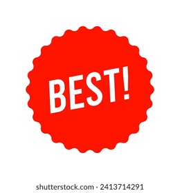 Mejor etiqueta de oferta. Plantilla roja sobre fondo blanco. Ilustración del vector