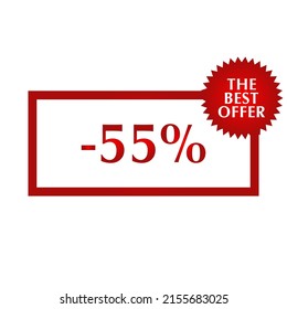 The best offer letter label -55% white with red lettering