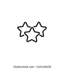 Best offer line icon. Three stars, best price, promotion. Sale concept. Vector illustration can be used for topics like shopping, special offer, rating