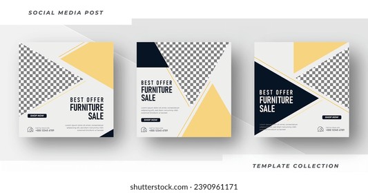 Best offer modern furniture for sale social media post template design