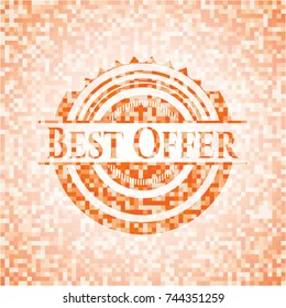 Best Offer orange mosaic emblem with background