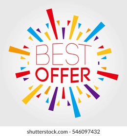 Best Offer. Poster, Banner, Greeting Template. Vector Illustration
