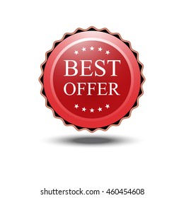 Best offer red icon label.Vector