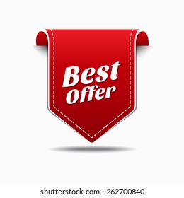 Best Offer Red Vector Icon Design