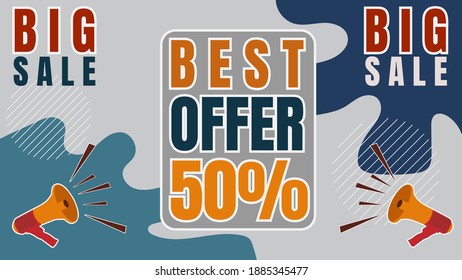 best offer sale  banner 50% for business banner