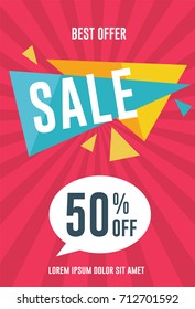 Best offer sale flyer / banner template. Vector illustration for social media banners, promotion, flyer and poster