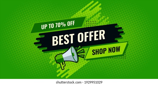 best offer sale green and black abstract sale banner