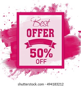 Best Offer Sale Poster, Banner, Flyer, Discount Upto 50% Off, Vector illustration with abstract design.