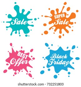 Best offer and sale splash banners. Sale icons. Best special offer symbols. Black friday sign. Web shopping labels. Vector