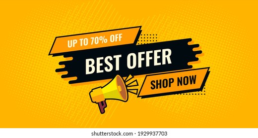 best offer sale yellow and black abstract sale banner shop now