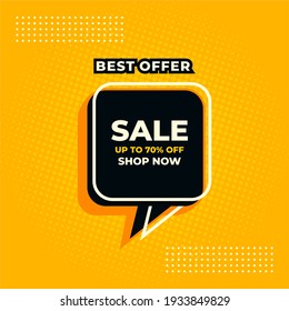 best offer sale yellow and black abstract sale banner shop now