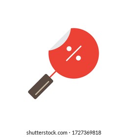 Best offer search or magnifier and percent vector icon symbol isolated on white background