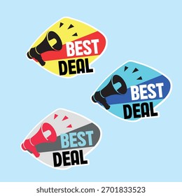 Best offer set of stickers in different colors three color options