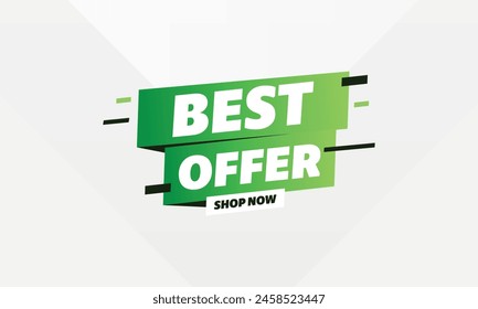 best offer shop now green banner