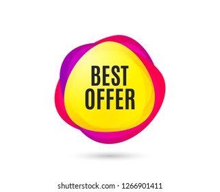 Best offer. Special price Sale sign. Advertising Discounts symbol. Gradient sale tag. Abstract shopping banner. Template for design. Vector