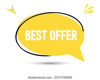 Best offer speech bubble text. Hi There on bright color for Sticker, Banner and Poster. vector illustration.