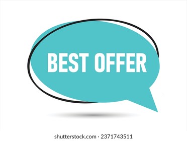 Best offer speech bubble text. Hi There on bright color for Sticker, Banner and Poster. vector illustration.