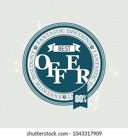 Best offer stamp, sale badge, vector illustration.
