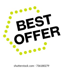 BEST OFFER sticker. Authentic design graphic stamp. Original series
