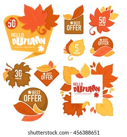 the best offer, super sale, vector collection of bright autumn discount bubble tags, banners and stickers