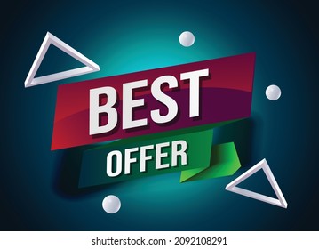 best offer tag with red poster. Banner design template for marketing. Special offer promotion or retail. background banner modern graphic design for store shop, online store, website, landing page