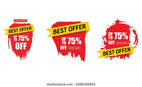 Best offer tag, Special Offer sale tag, price tag, label, banner vector, red , up to