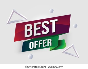 Best offer tag. White banner design template for marketing. Special offer promotion or retail. background banner modern graphic design for store shop, online store, website, landing page