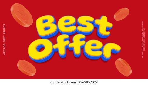 Best offer text effect editable 3d text style