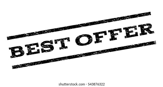 Best Offer watermark stamp. Text caption between parallel lines with grunge design style. Rubber seal stamp with dust texture. Vector black color ink imprint on a white background.