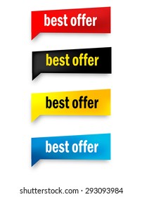 Best offer web button collection isolated on white