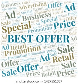 Best Offer word cloud. Wordcloud made with text only.