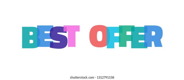 Best Offer word concept. "Best Offer" on white background. Use for cover, banner, blog. 