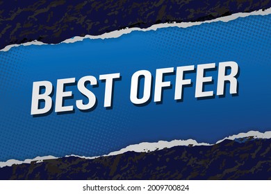 Mejor oferta concepto de palabra ilustración vectorial con líneas 3d estilo para la página de inicio de medios sociales, plantilla, ui, web, aplicación móvil, afiche, banner, volante, fondo, tarjeta de regalo, cupón, etiqueta, fondo de pantalla