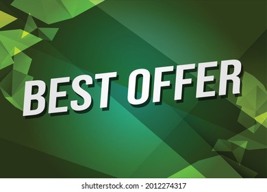 Best offer word concept vector illustration with lines 3d style for social media landing page, template, ui, web, mobile app, poster, banner, flyer, background, gift card, coupon, label, wallpaper