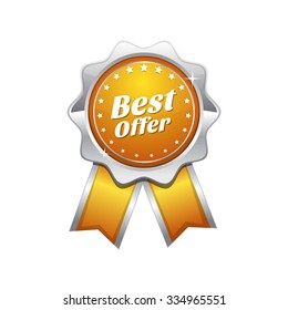 Best Offer Yellow Vector Icon Design