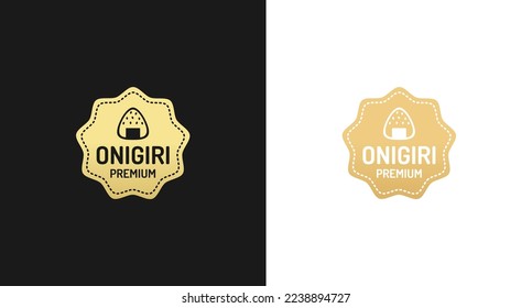 Best onigiri logo vector or onigiri label isolated vector on white and black background. onigiri logo for business japan onigiri business. for japanese food logo, typical Japanese rice.
