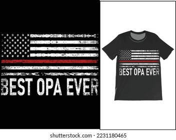 Bester Opa-je-T-Shirt-Vektor. Personalisierte Name Opa Shirt, American Flag Vintage T-Shirt, Geschenkidee für Opa am Vatertag, Geburtstagsgeschenk.