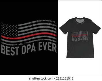 Bester Opa-je-T-Shirt-Vektor. Personalisierte Name Opa Shirt, American Flag Vintage T-Shirt, Geschenkidee für Opa am Vatertag, Geburtstagsgeschenk.