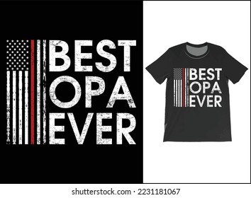 Bester Opa-je-T-Shirt-Vektor. Personalisierte Name Opa Shirt, American Flag Vintage T-Shirt, Geschenkidee für Opa am Vatertag, Geburtstagsgeschenk.