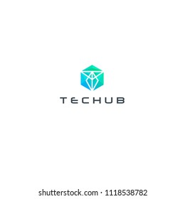 best original logo designs inspiration and concept for connection technology hub by sbnotion
