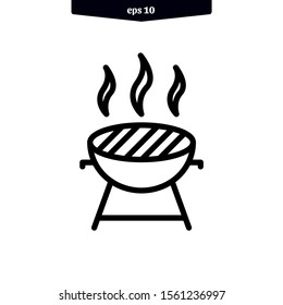 The Best Outdoor Grill Vector Icon Illustration Isolated On White Background. Eps10