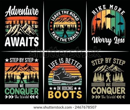 The best Outdoor Hiking t-shirt design bundle